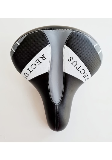 Rectus Soft Geniş Yaylı Yumuşak ve Rahat Koltuk Bisiklet Selesi Siyah - Beyaz - Gri