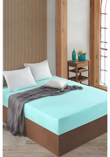 Lastiksiz Dokuma Düz Renk Çarşaf160x240 Mint