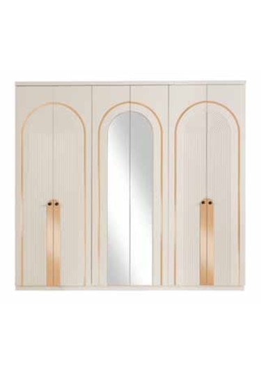 Azure Tamamı Mdf 6 Membranlı Kapaklı Gardırop Dolap Beyaz