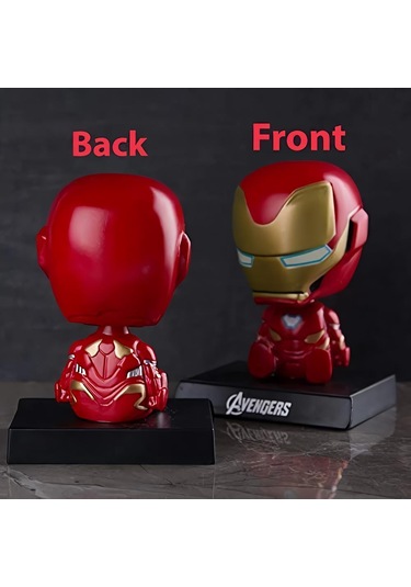 Süper Mario Kardeşler Mario Anime Sallanan Kafalı Figür Biblo Telefon Tutucu Dekoratif Masa Süsü Iron Man