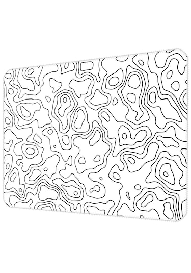 40x30cm Gaming Oyuncu Mousepad White Topography Map Mp074030