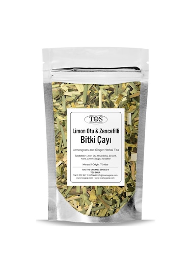 Tos The Organic Spices Limon Otu ve Zencefilli Bitki Çayı 100 G