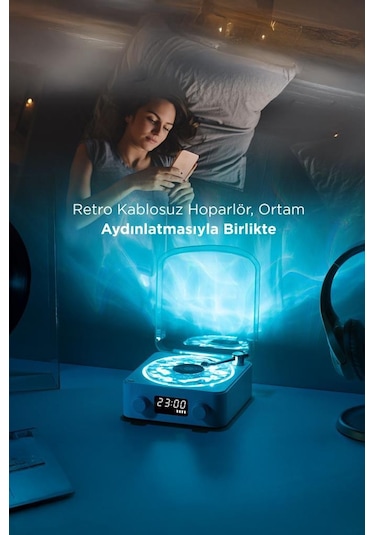 Torima Q3 Bluetooth 5.0 Dijital Saatli Pikap Tasarımlı Radyolu Şarjlı Hoparlör