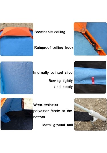 Prestigegoods Çift Kişilik Mavi Plaj Çadırı, Otomatik Hızlı Kurulum, Yağmur Ve Güneşe Dayanıklı Mavi