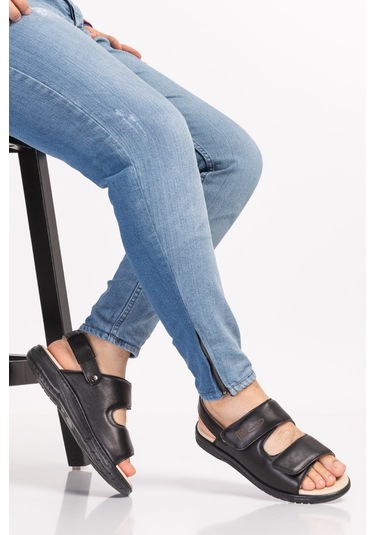 Ortopedik Diyabetik Erkek Sandalet Siyah Dia 021-42 Siyah