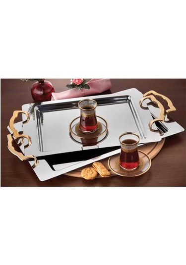 Özlife Lisa 2 Li Tepsi Sade Gold Sap