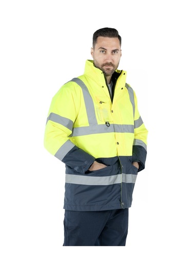 Çift Renkli Hi - Vis Kaban Sarı - Lacivert
