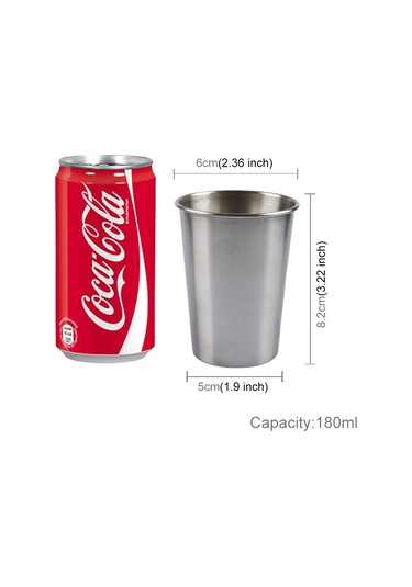 Cbtx 180ml Tek Duvar Elektropolisajlı Paslanmaz Çelik Kısa Şarap Bardağı Gümüş