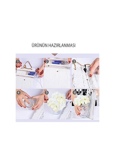 Cajuart Dekoratif İkili Kavanoz Yapay Çiçek Peri Led I Aplik Sarı