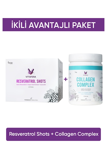 İkili Avantajlı Paket 2 Resveratrol Shots + Collagen Complex