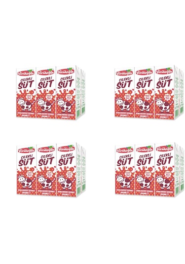 Yörükoğlu Çilekli Süt 180 Ml X 24 Adet