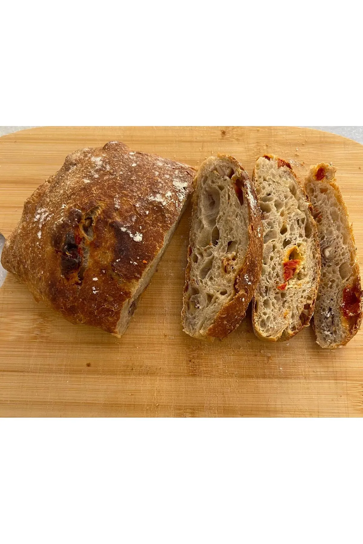 Kuru Domatesli Cevizli Ciabatta Sandviç Ekmeği-4 Adet