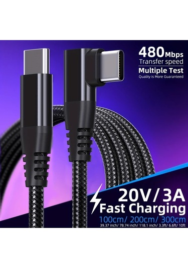 Willowhaven 2 Adet 60w Usb-c Kablosu 3 3ft Nylon Pd Hızlı Şarj Macbook Uyumlu Pro İpad Uyumlu Pro