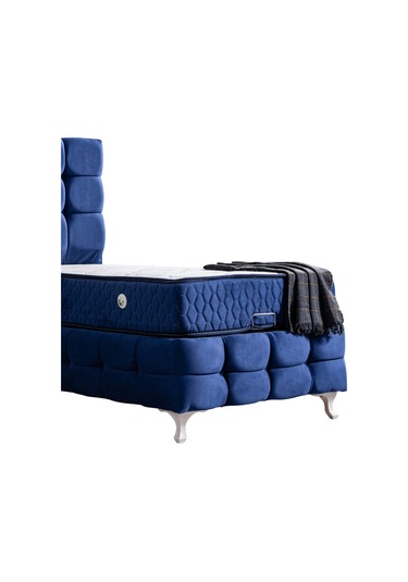Setaymobilya Baza, Duke Lux Lacivert Tek Kişilik Baza+Başlık + Ortopedik Yatak
