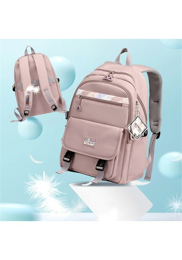 Yifomall Kadınlar İçin Su Geçirmez Nylon Okul Çantası - 15.6" Laptop Uyumlu, Geniş, Organize Bölmeli, Anti-hırsızlık Cep, Rahat Askılı - Mor Çok Renkli