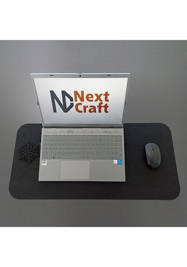 Keçe Bilgisayar Mouse Pedi Masa Üstü Düzenleyici Mat 70x32 Cm Siyah Ok