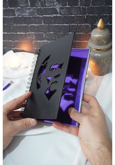 Mustafa Kemal Atatürk Siyah Ahşap Kapaklı Defter - Günlük - Çizgisiz Defter - A5 Notebook