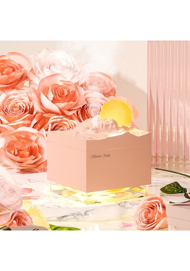 Moon Meteorite Mini Nemlendirici Renkli Gece Işıklı Beyaz