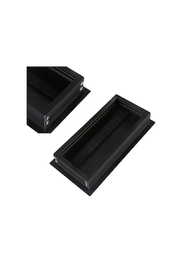 Sones Abs Masa Dikdörtgen Kablo Deliği Kapağı Çıkış Portu Fırçalı Pc Masası Kablo Düzenleyici, Boyut: 80x160mm Siyah
