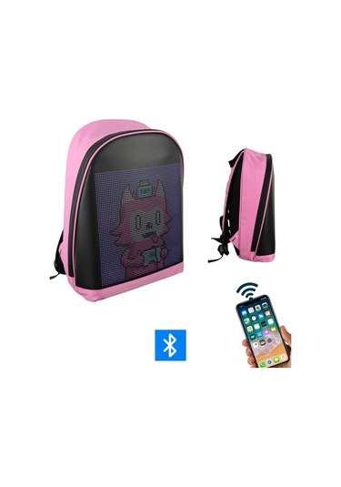 Funky Bag Led Ekranlı Akıllı Motorcu Sırt Çantası Pembe Diğer