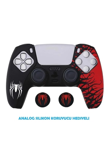 Ps5 Dualsense Spider-man Koruyucu Silikon Kılıf + Analog Silikon