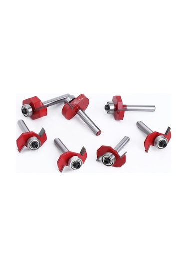 Besthome1 Ahşap İşleme T Tipi Milling Ucu, 1/4 Uçlu Set, Kenar Ve Yuva Kesme, 8 Parçalık