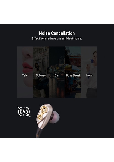 Mufunye Kablolu Kulaklık, Akıllı Gürültü Azaltma, Kablo Uzunluğu 1,2 M 3,5 Mm Konnektör Siyah