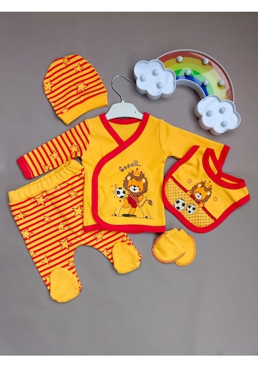 Taraftar 5 Parça Hastane Çıkışı Aslan Kral Zıbın Seti Sarı