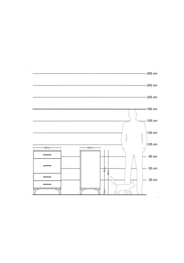 Hyperion Komodin 4 Çekmeceli 60x44x96 Antrasit-aytaşı Antrasit