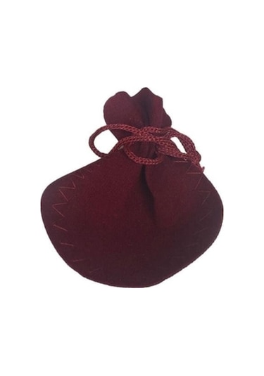 Bordo Kadife Kese Boy 12x10cm Hıdırellez Takı Altın İçin 1 Adet