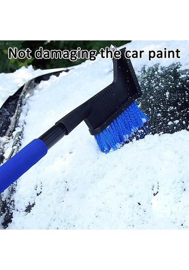 Ulzyvf Araç Kar Kazıyıcı - Uzatılabilir Alüminyum Fırça Ve Çekiçli - Boya Koruyucu