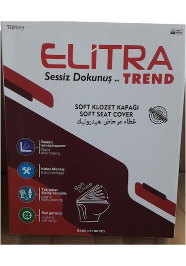 Elitra Trend Sessiz Yavaş Kapanan Amortisörlü Klozet Kapağı