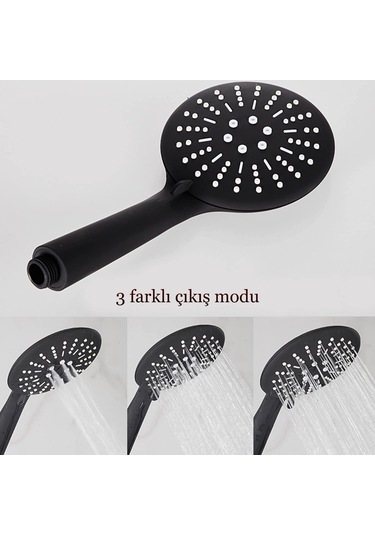 Qianfan 3 Fonksiyonlu Siyah Duş Başlığı/turbo Yüksek Basınçlı Siyah