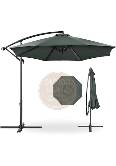 Gunbo Home 3 Mt 8 Kaburga Full Demir 21 Kg Antrasitbahçe Şemsiyes