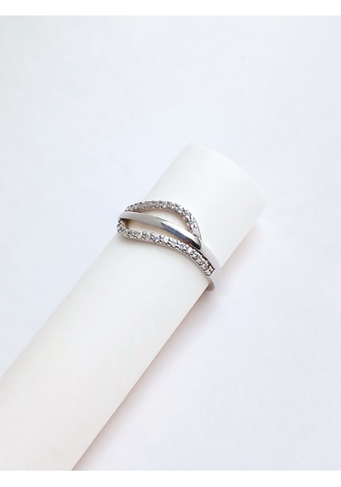 Gümüş Zarif Yeni Çizgi Lıne Tasarım Kadın Yüzük