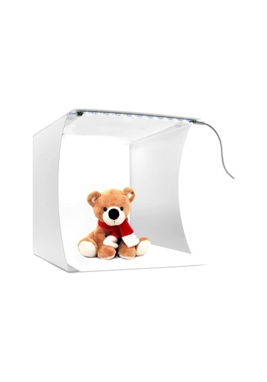 Light Box 20 x 20 CM Mini Stüdyo Led Işıklı Tripod Kumandalı Ürün Fotoğraf Çekim Çadırı