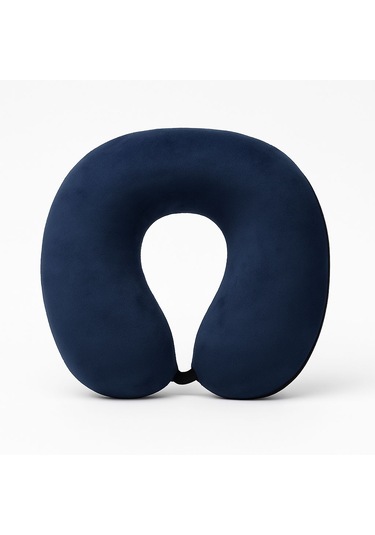 Armegeda Fransız Kadife Seyahat Yastıgı Nar Kırmızısı Yastık Lacivert