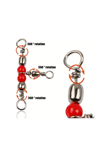 50 Parça Pirinç Varil Döner Fırdöndüler, Dolaşmayan Balıkçılık İçin 3 Yollu Balıkçılık Fırdöndüler