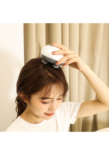 Samdoo Mini Elektrikli Saç Derisi Masaj Cihazı - 4 Başlı, 3 Seviye, Su Geçirmez, Ev/pet Kullanıma Uygun, Şarjlı, Stres Giderici, Kan Akışını Artırır Yeşil Yeşil