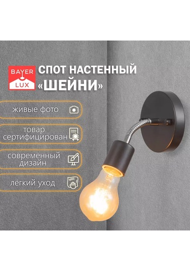 Bayerlux Duvar Aplik Lambası Loft E27 40w 154907351 Siyah