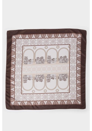 Defacto Kadın Mardin Temalı Fular F5212axnsbn207 Kahve