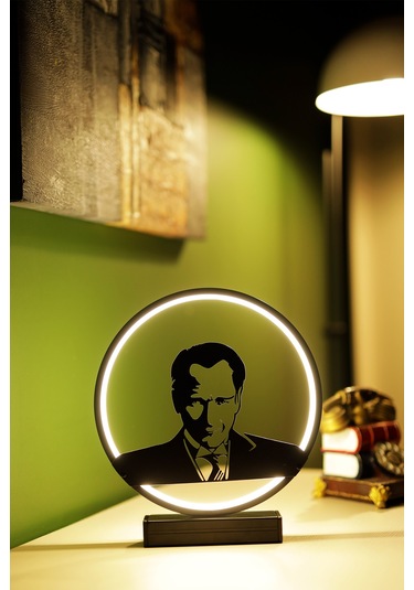 Modern Atatürk Portre Metal Led Masa Lambası Dekoratif Gece Lambası Özel Tasarım Işıklı Obje Mustafakemal