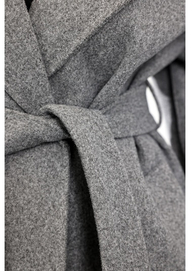 Gri Kaşe Palto 1614 Gri