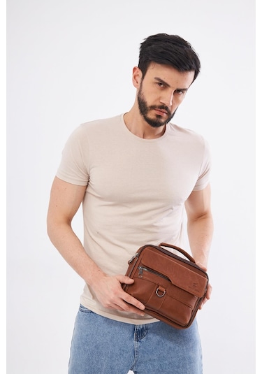 Derinss Deb5119 Hakiki Deri Taba Erkek El Ve Omuz Çantası 001