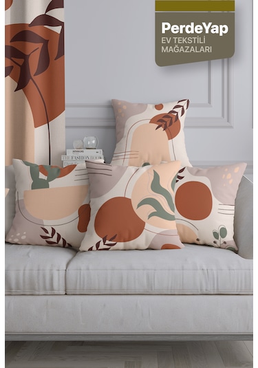 Yaz Esintisi Ve Çiçekleri Desenli 4lü Kırlent Kılıfı