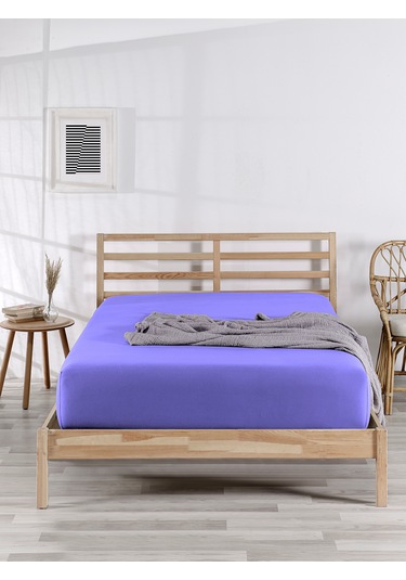 %100 Pamuklu Tek/çift Kişilik Lastikli Çarşaf Fitted Jersey Penye Çarşaf Lila