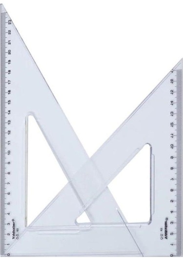 Gönye 45 60 Plastik 2 Li Takım 26 CM Yıldızlar Gönye Takımı 1 Pak