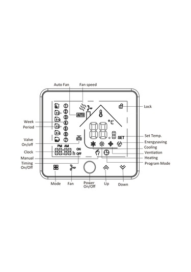 Ranyeek Klima Termostati Bac-002el Dış Siyah İç Beyaz - Oda Sıcaklığı Kontrolü, Enerji Tasarrufu, Fan Ve Valf Yönetimi Pil Dahil Değil