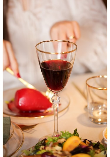 Rakle Pure Altın Yaldızlı 4'lü Kadeh Seti 255 Cc Renkli