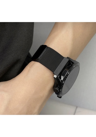 Samsung Uyumlu Galaxy Watch 6 40 Mm Mıknatıslı Metal Hasır Kordon